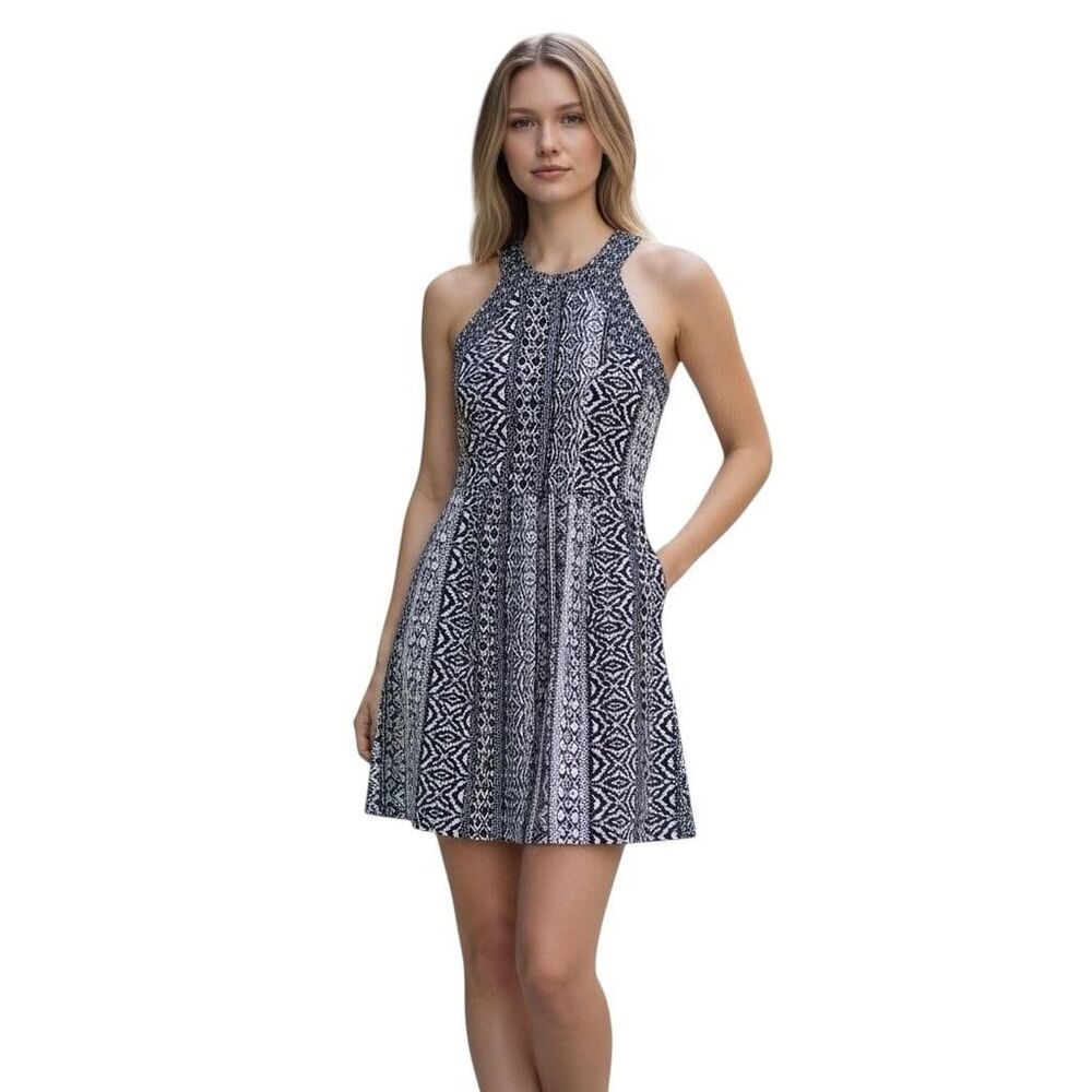 American Eagle Dress Women's 00 Black Halter Fit & Flare Sundress Pockets Summer